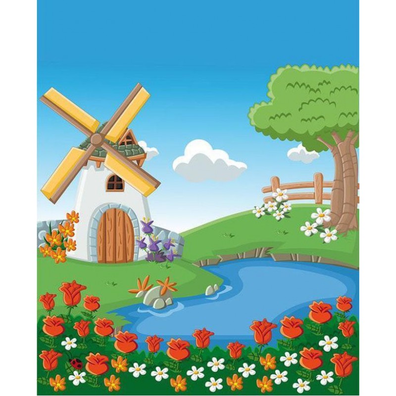 Windmühle - Blumen