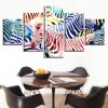 Farbiges Zebra | 5 Panels