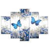 Blaue Schmetterlinge | 5 Panels