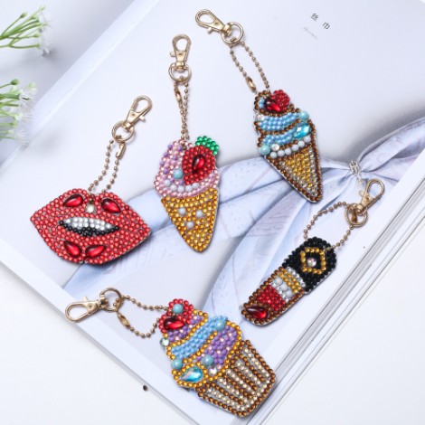 Eiscreme Schlüsselanhänger | 5 Stück