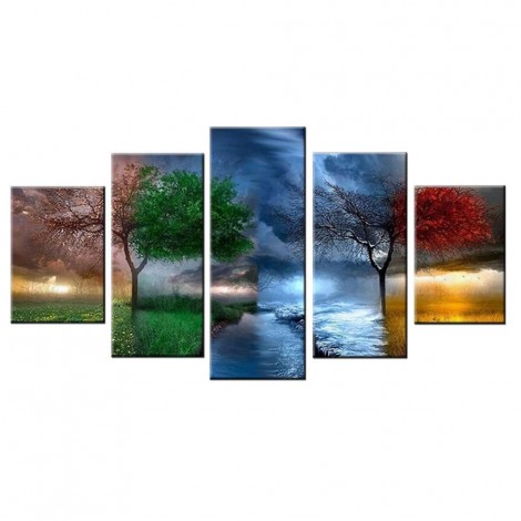 4 Saisonbäume | 5 Panels