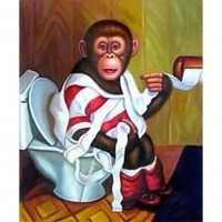 Affe Auf Der Toilette