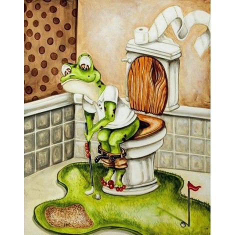 Frosch Auf Der Toilette